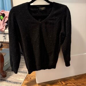 Charter Club Women's Black V-Neck cashmere Sweater